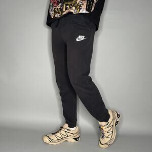 Vintage Y2K Nike Sweatpants Mens XL Black White Swoosh Cotton Joggers